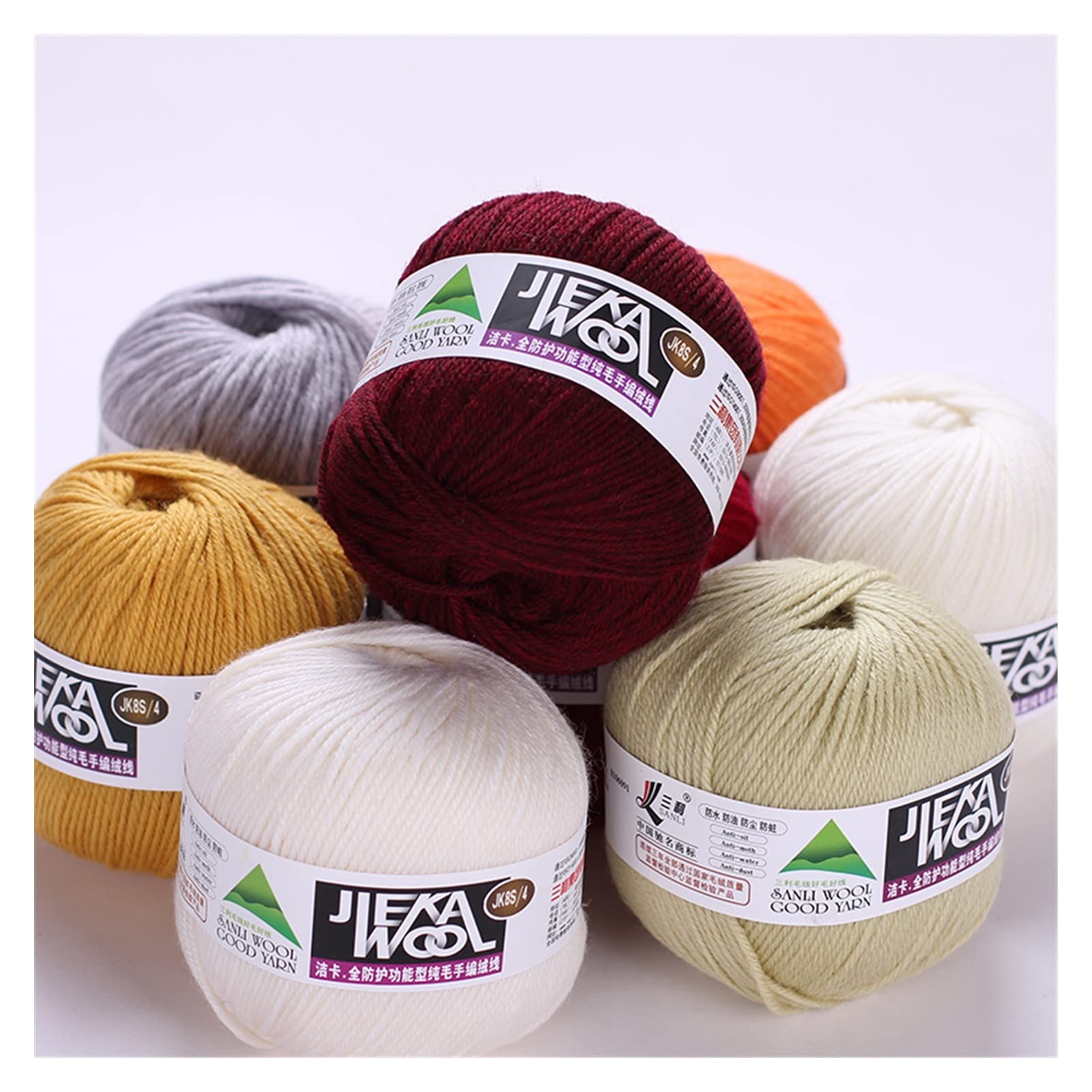 Hilado de Lana de 250 g de Hilos de Cachemira Suave Mongol-Hilado de Tejido de Punto de Punto a Mano for Bufanda de Punto Ovillos Lanas (Color : Hemp Gray)