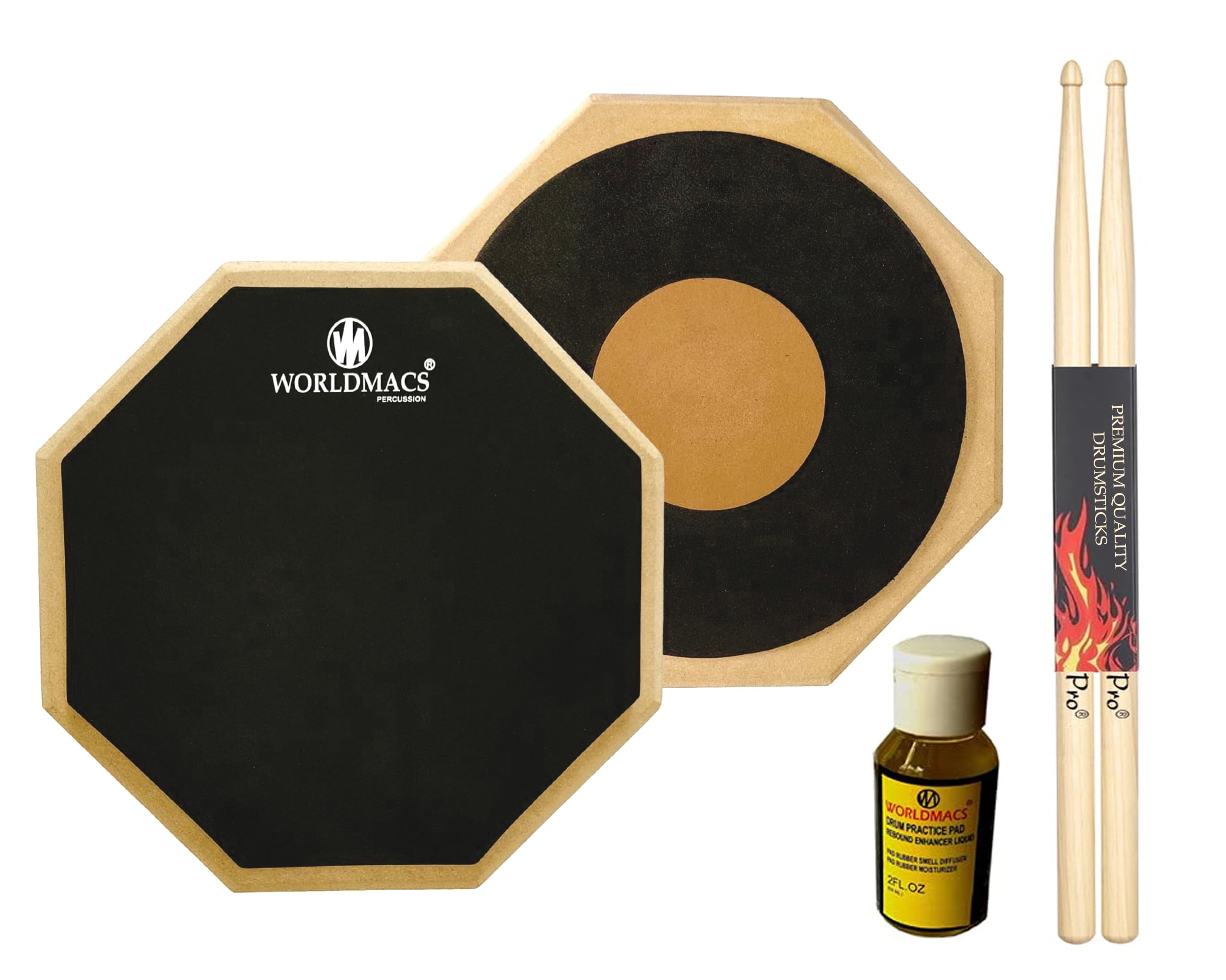 12'' INCHES 2 SIDED DRUM PRACTICE PAD +BAG+DRUMSTICKS ABSOLUTELY FREE