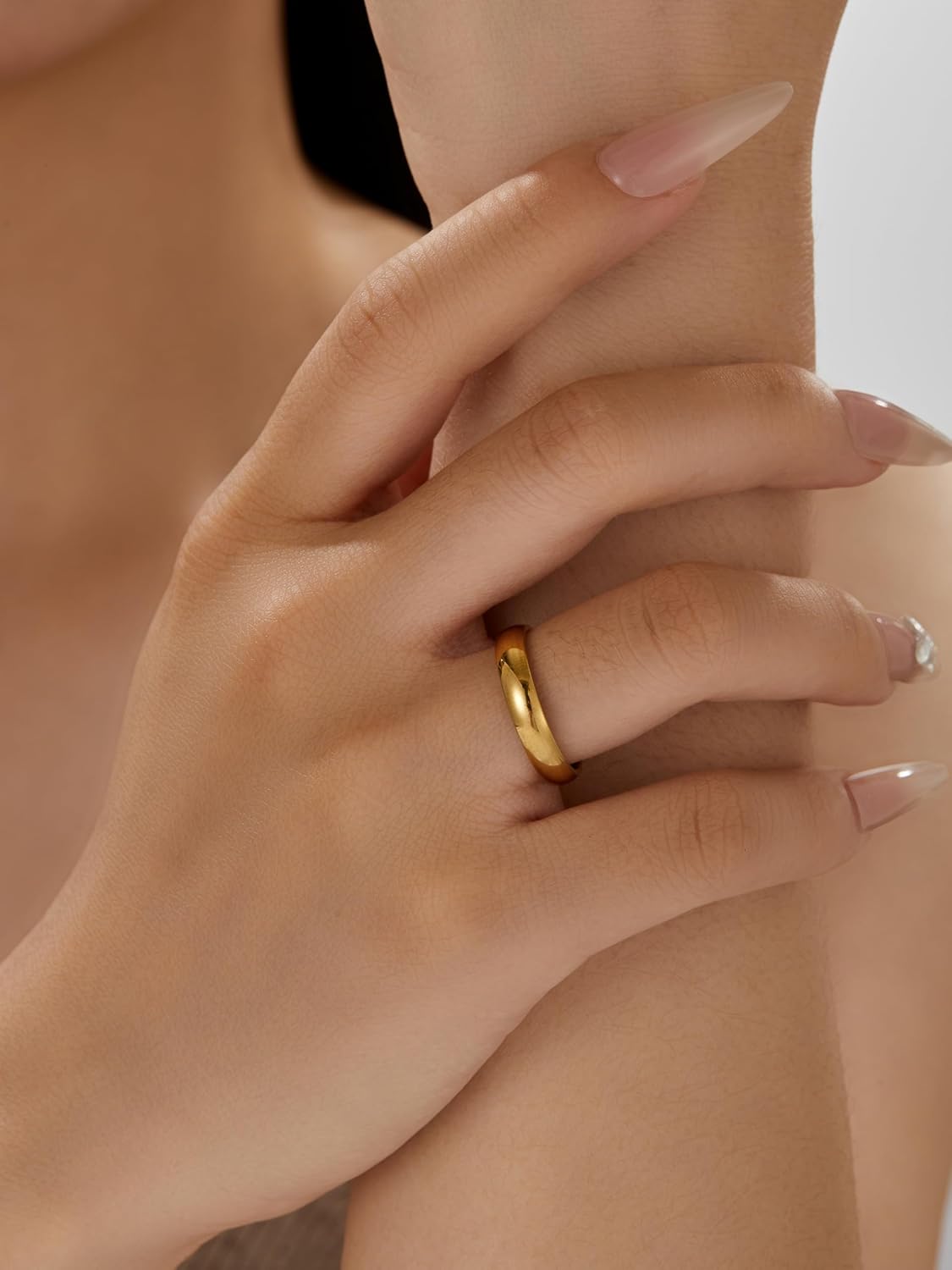 Stainless Steel Rings for Men Women Gold Plated Wedding Band Rings 4MM 6MM 8MM Domed High Polished Mens Ring Comfort Fit 6-13 - Image 4