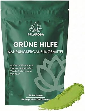 Grünes Superfood Pulver 200g – Greens Mix mit Matcha, Spirulina, Gerstengras & Heidelbeeren | Ballaststoffreich & Vegan | Natürliches Pflanzenpulver für Alltag & Ernährung