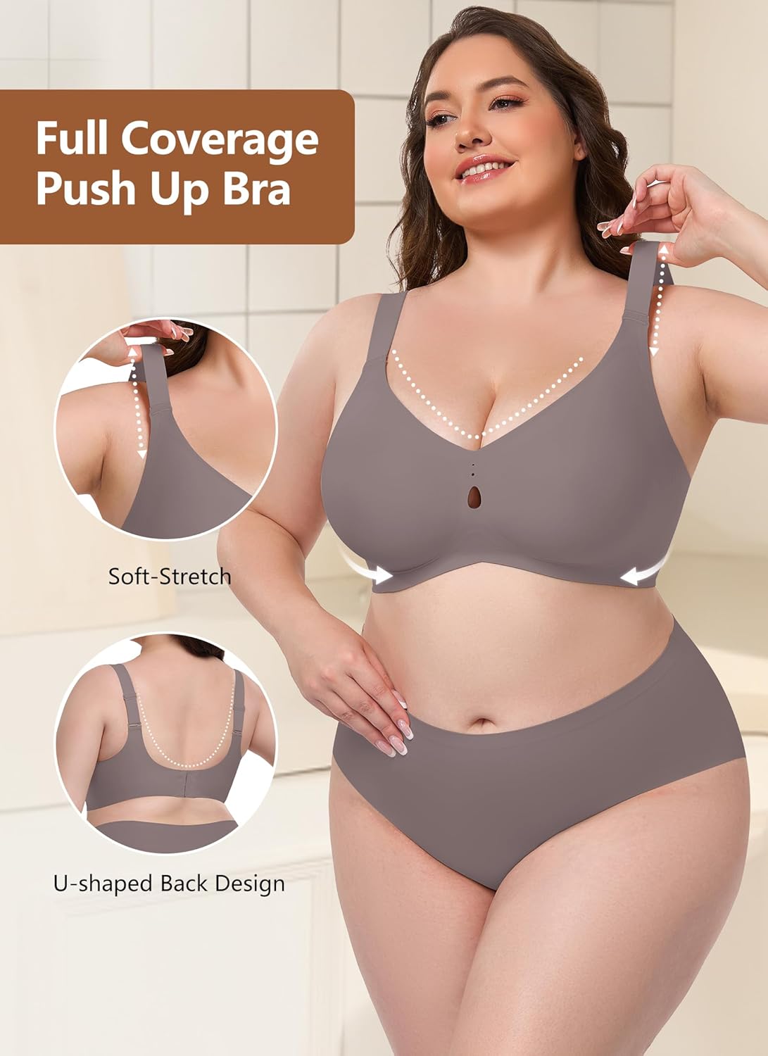 Jelly Bras for Women Supportive Wireless Comfort Full Coverage No Underwire Seamless Plus Size Bra for Older Women - Image 4