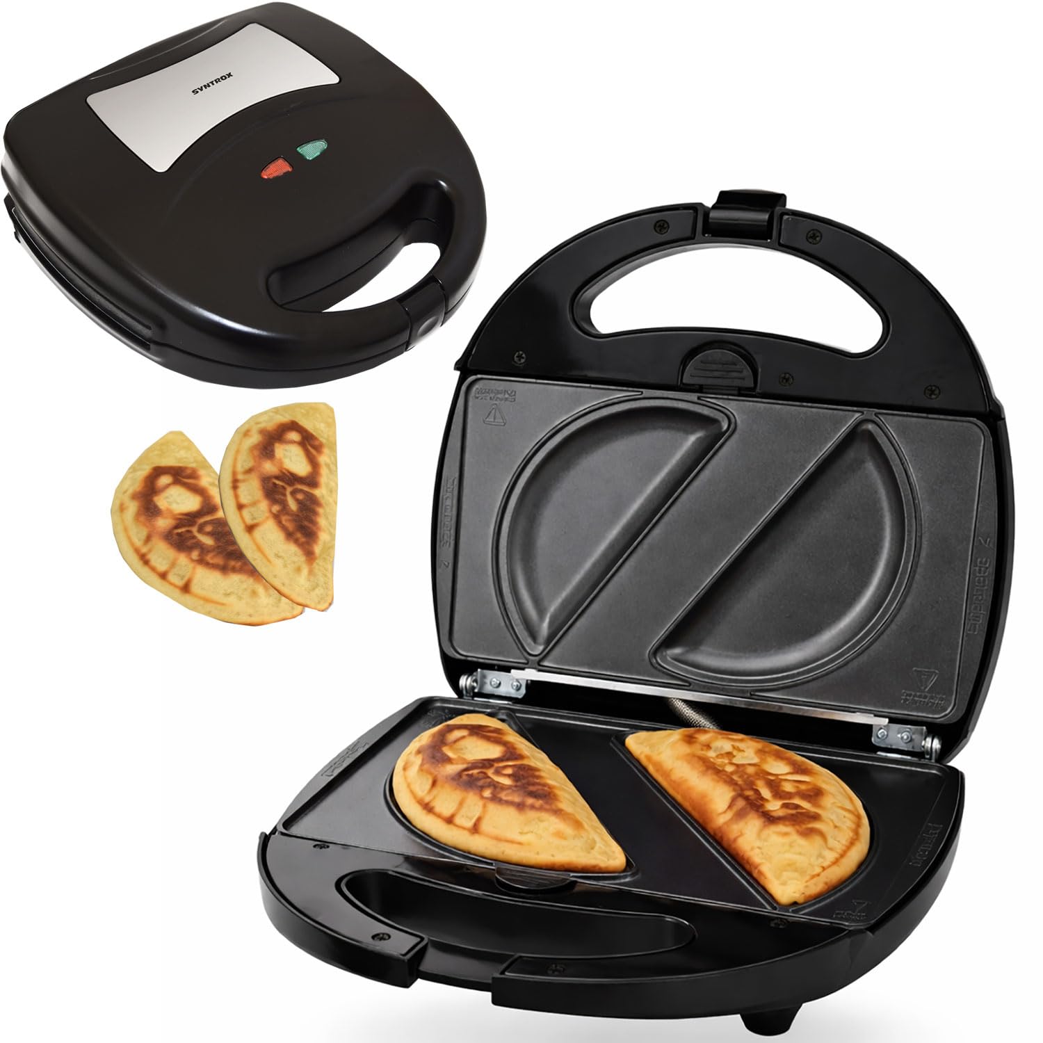 Syntrox Germany Empanada Maker Teigtaschenmaker Chefmaker SM-1300W Empanada mit herausnehmbaren Backplatten
