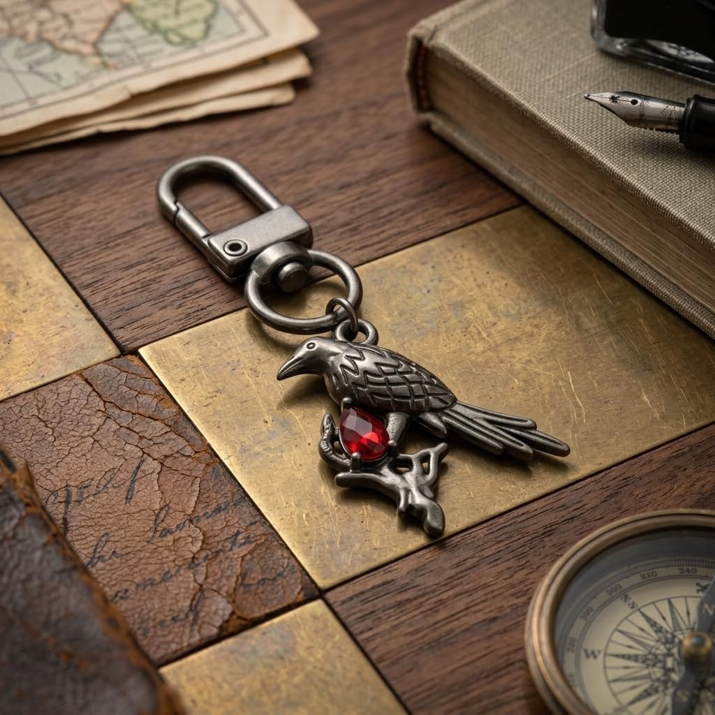 Raven Keychain – Animal Keychains Bag Charms for Women with Bird and Rhinestone Decorations, Halloween Key Chains Gifts for Dark Aesthetic Lovers,Boy,Girl image 4