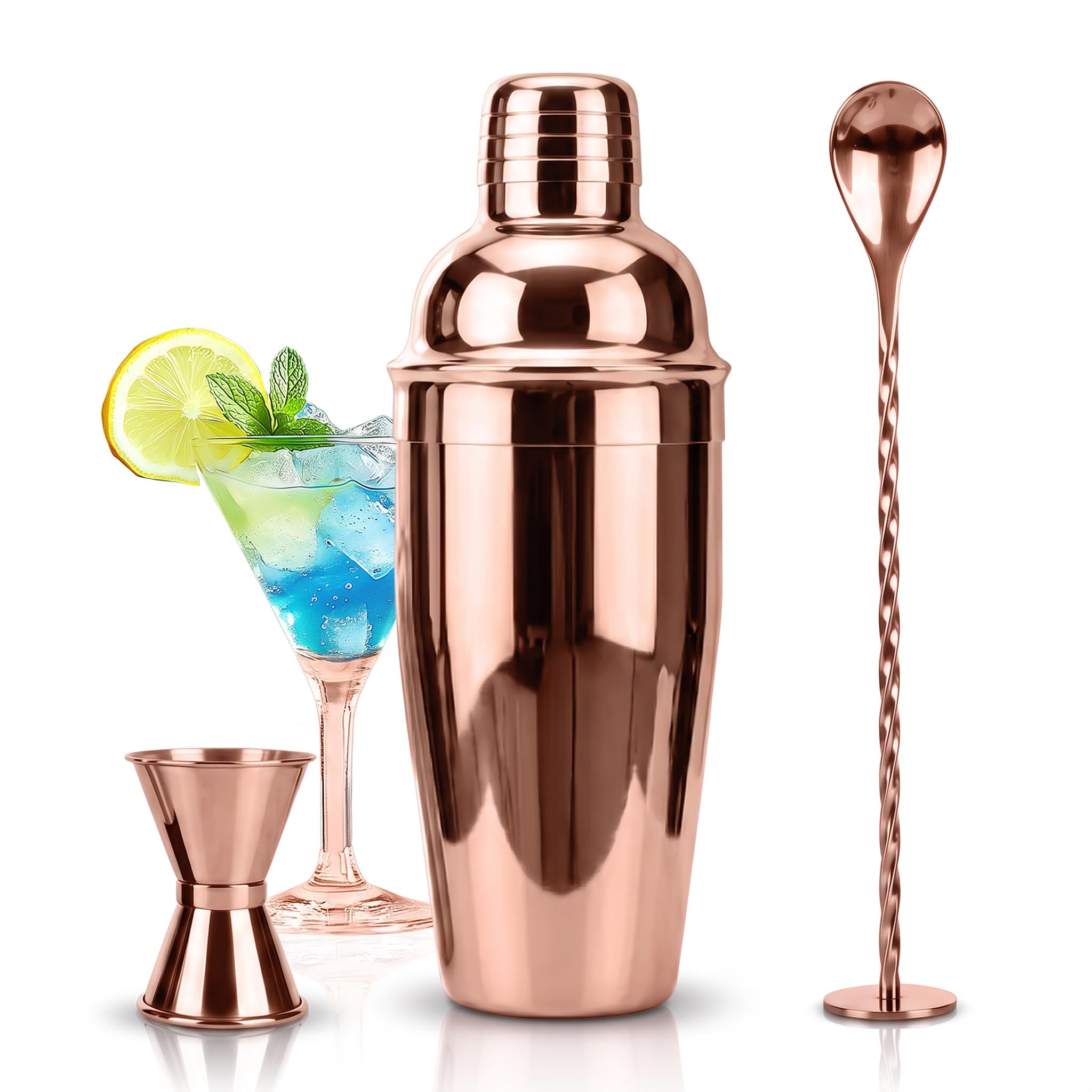 Cocktail Shaker - Martini Shaker with Strainer -10