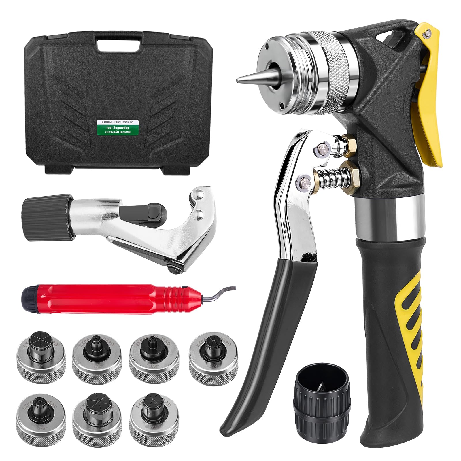 Kit expansor hidráulico de Tubos de Cobre – Herramienta de recalcado Vac con cortatubos y Herramienta de desbarbado