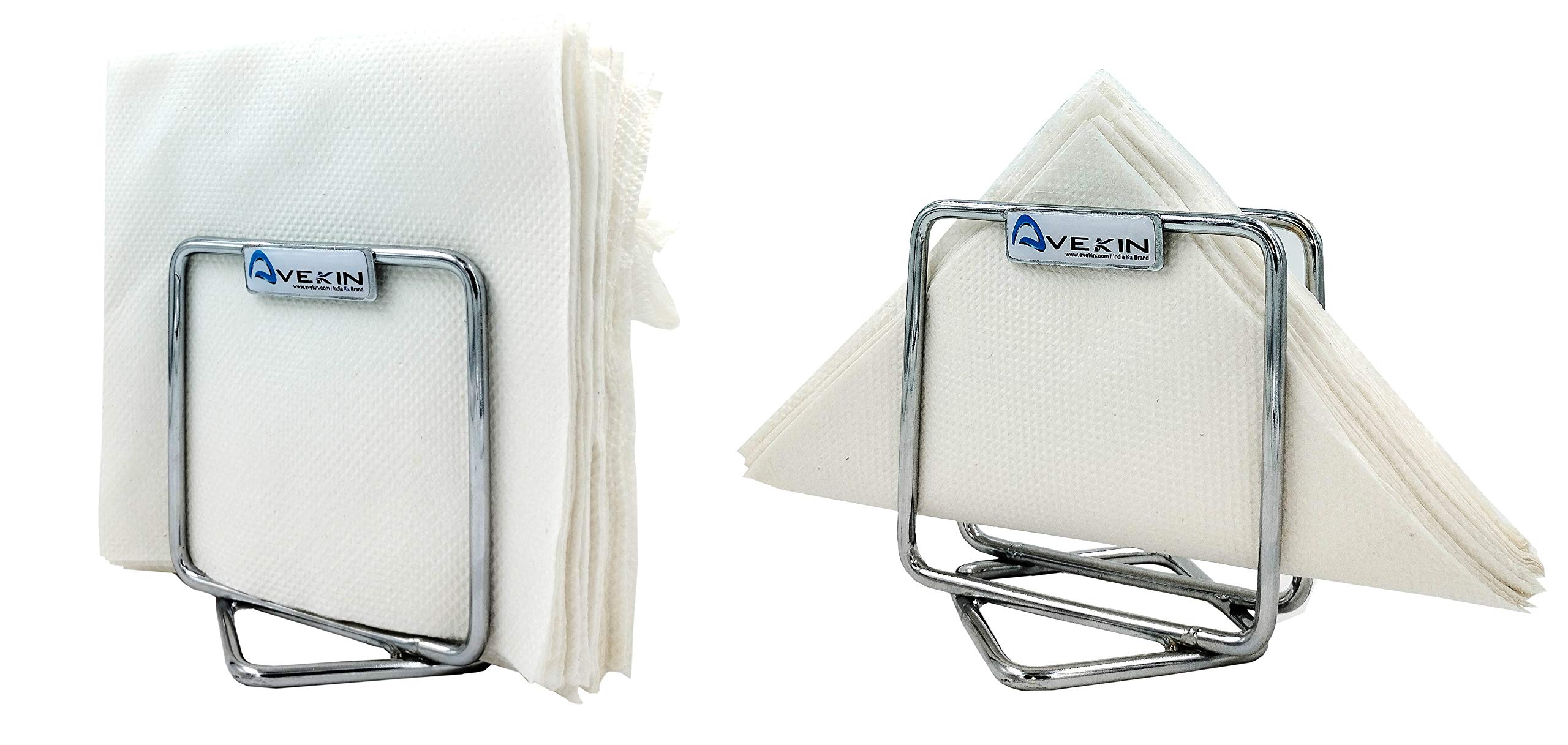 Avekin Napkin or Tissue Paper Holder Stand for Kitchen, Dining, Office, Table in Stainless Steel