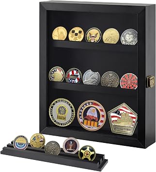 4 THOUGHT 13.7"x11" Military Challenge Coin Display Case