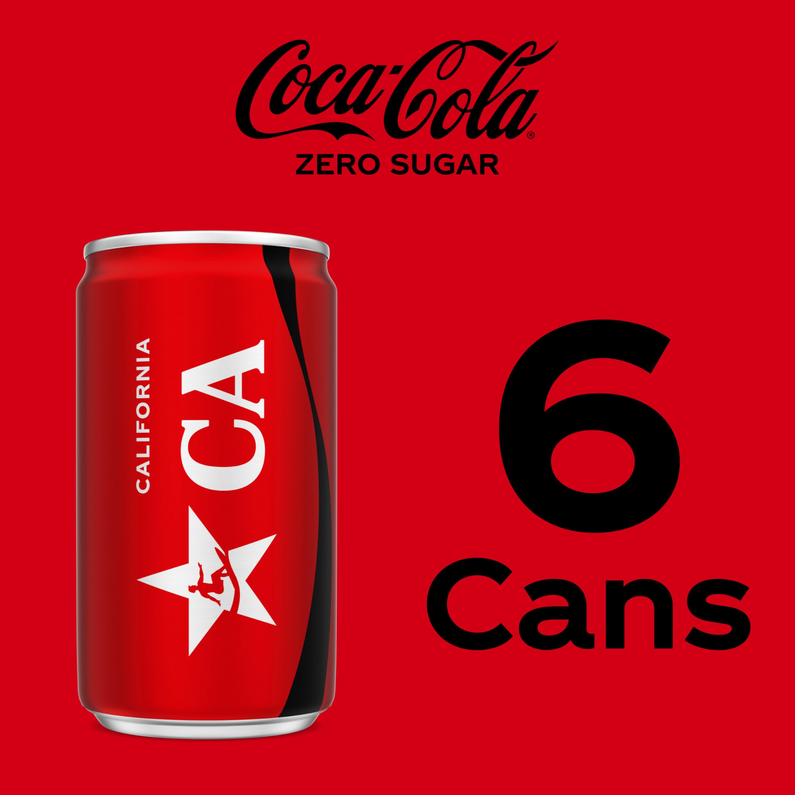 Coke Zero Sugar Mini-Can 7.5 fl oz, 6 Pack (Package May Vary)