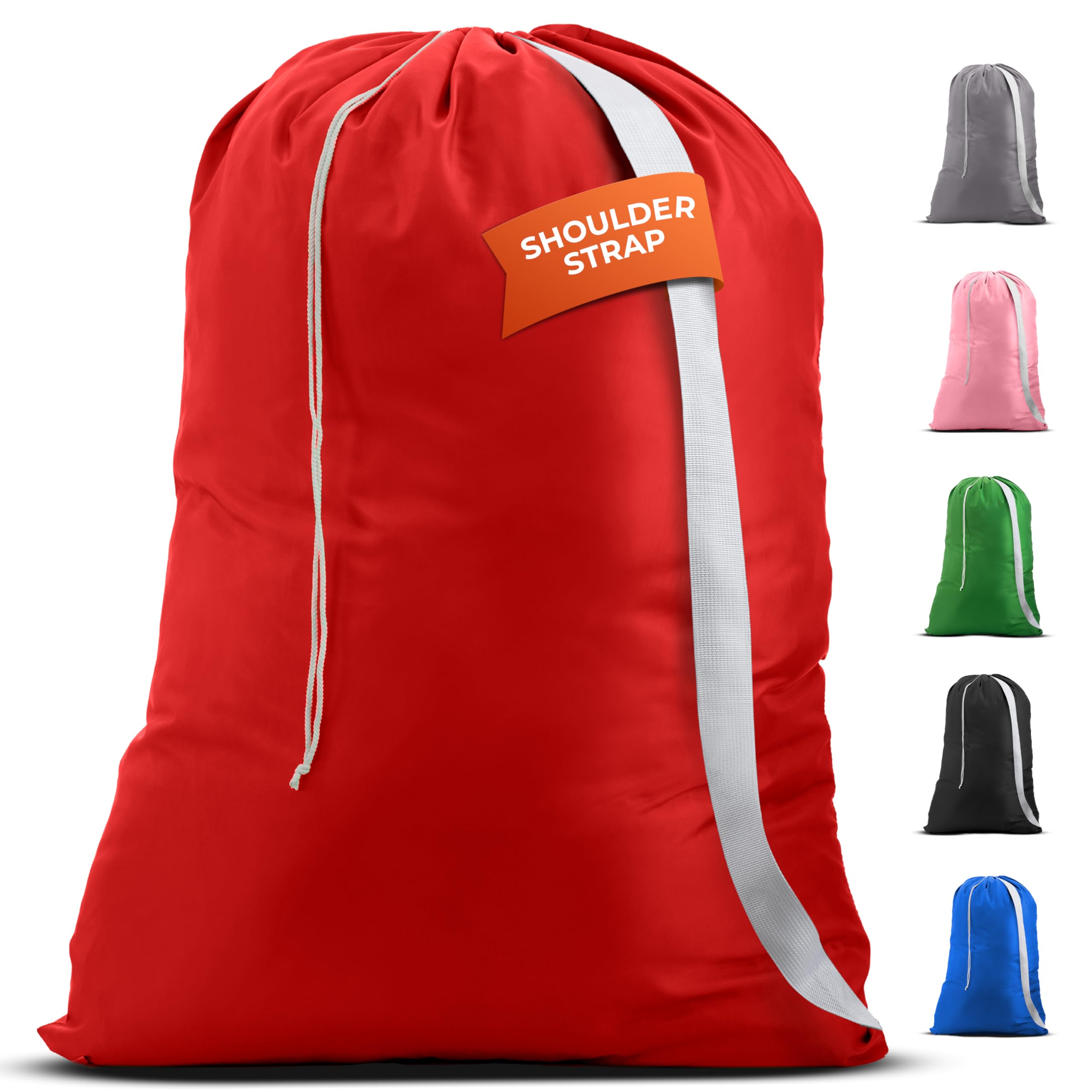 Large Laundry Bag with Shoulder Strap - Black -8