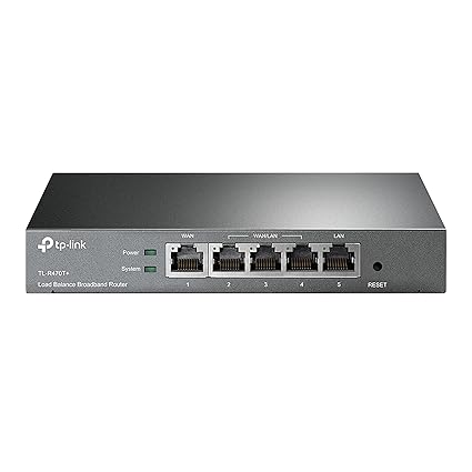 TP-LINK TL-R470T+ Load Balance Broadband Business Router with Up to 4 WAN Ports, PPPoE Server, Advanced QoS and Strong Firewall