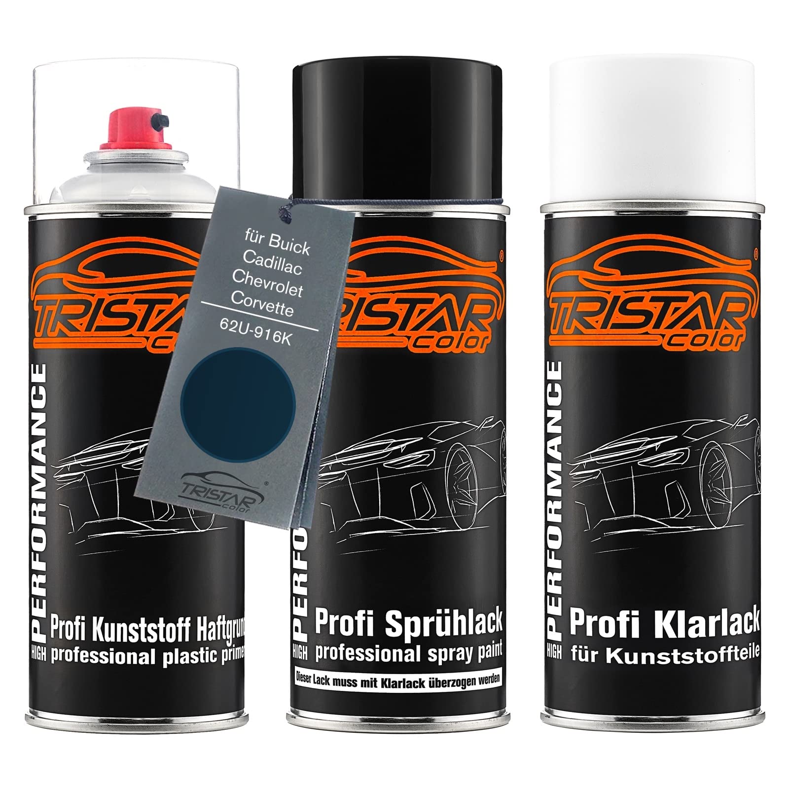 TRISTARcolor Zestaw w sprayu do plastiku do Buick 62U-916K Dark Blue Pe.