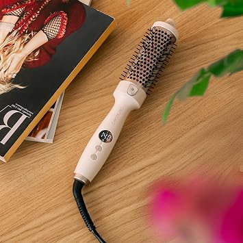 Cecotec Thermal Brush Straightener and Tip Shaper with Infrared and Ionic Technology InstantCare ThermoGlow. 70W, 5 Temperatures, 38 mm, Memory Function, Screen, Auto Shut-off