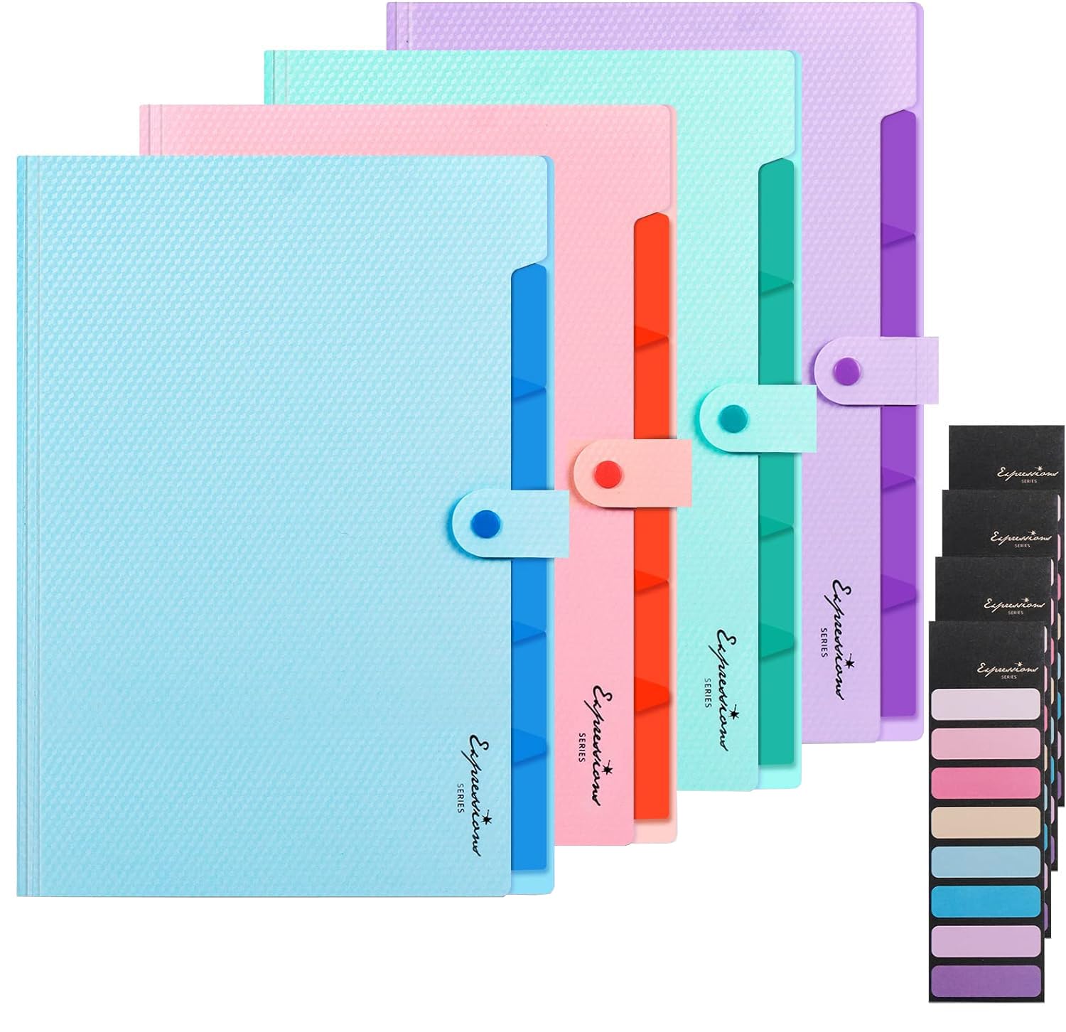Trieur Document A4 Extensible 4 Pièces Avec 5 Compartiments - Organiseur Bureau Et Voyage Couleurs Vives