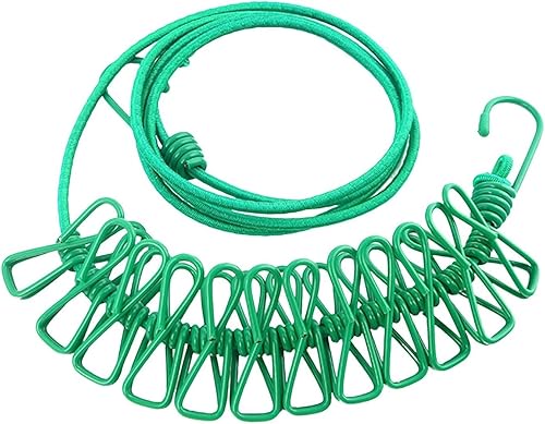 ALINNA Tendedero portátil retráctil, tendedero de viaje con 12 pinzas para la ropa para secar en interiores, accesorios de campamento al aire libre