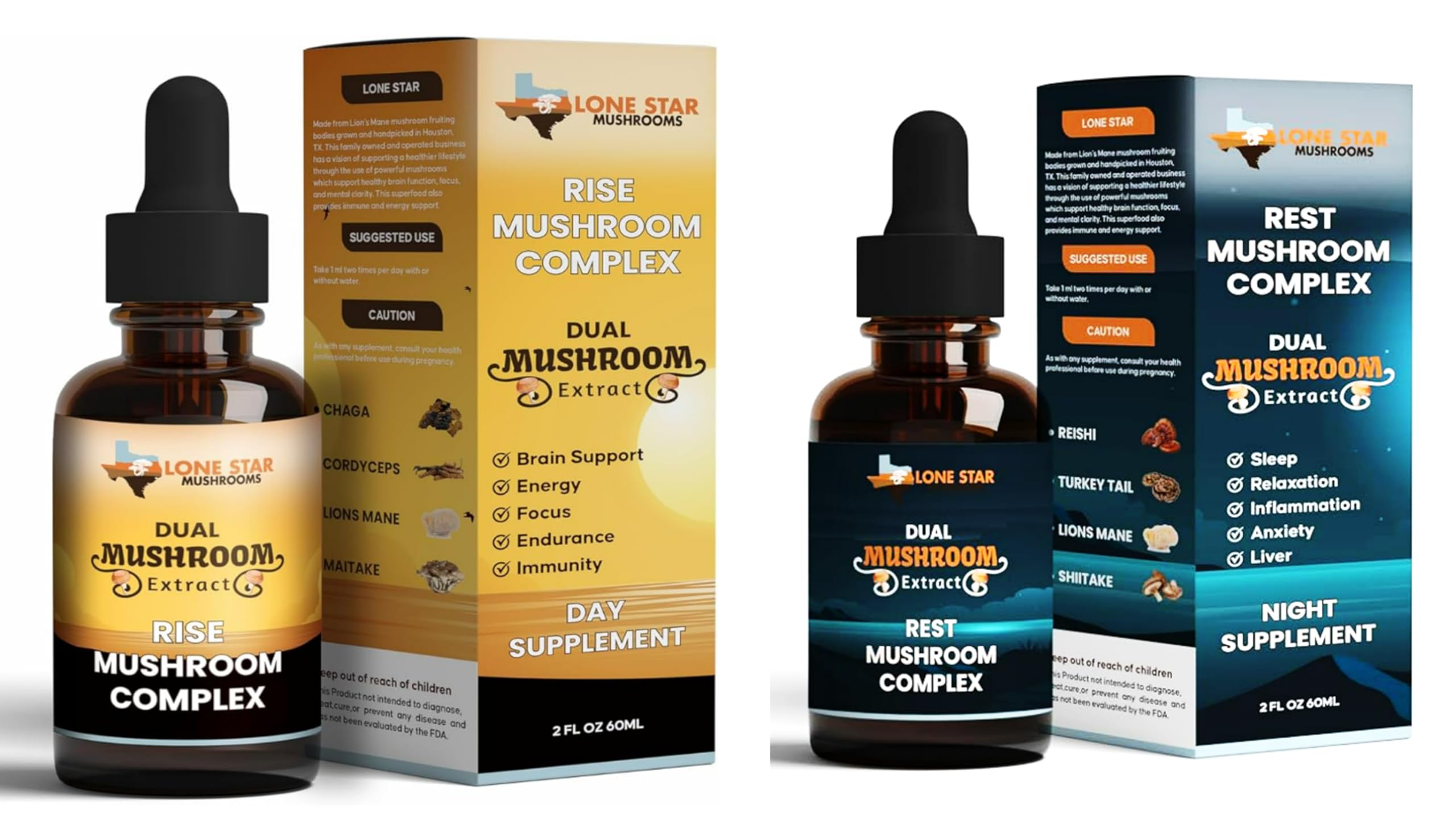 New Mushroom Blend | Designed for Morning and Evening| Fruiting Bodies Only | 7 Specialty Mushrooms | All Grown and Made in USA | Highly Concentrated