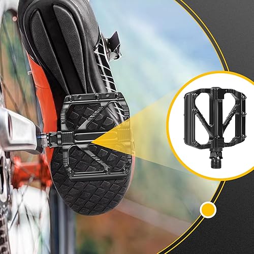 Miniatura 7 de ADDMOTOR Pedales de bicicleta de montaña, pedales de MTB, pedales planos de bicicleta, aleación de aluminio de 916 pulgadas, plataforma ligera
