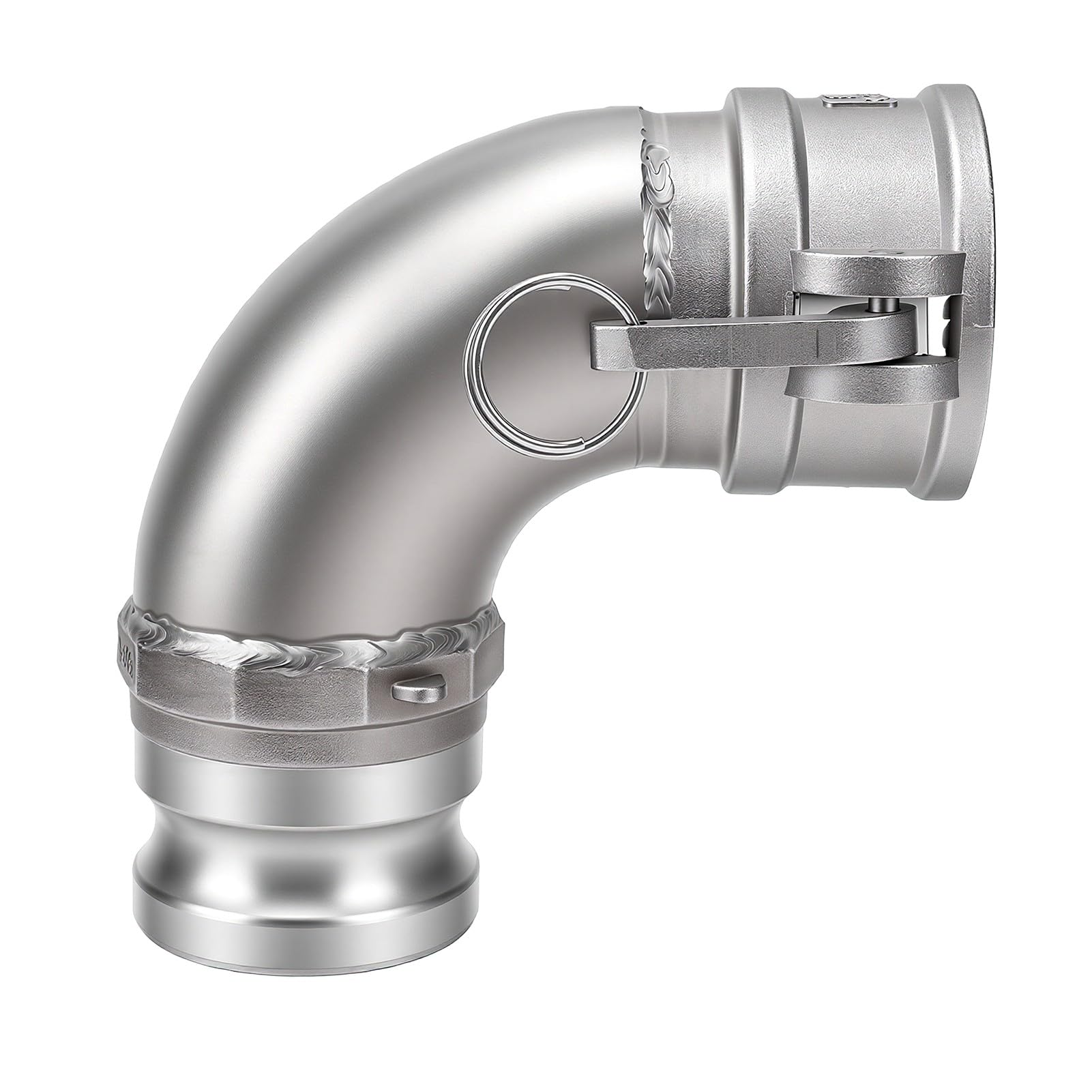 Adaptador de Codo de 90 Grados para Manguera Camlock Tipo DA para Riego Agrícola, Aleación de Latón y Aluminio de 2 Pulgadas