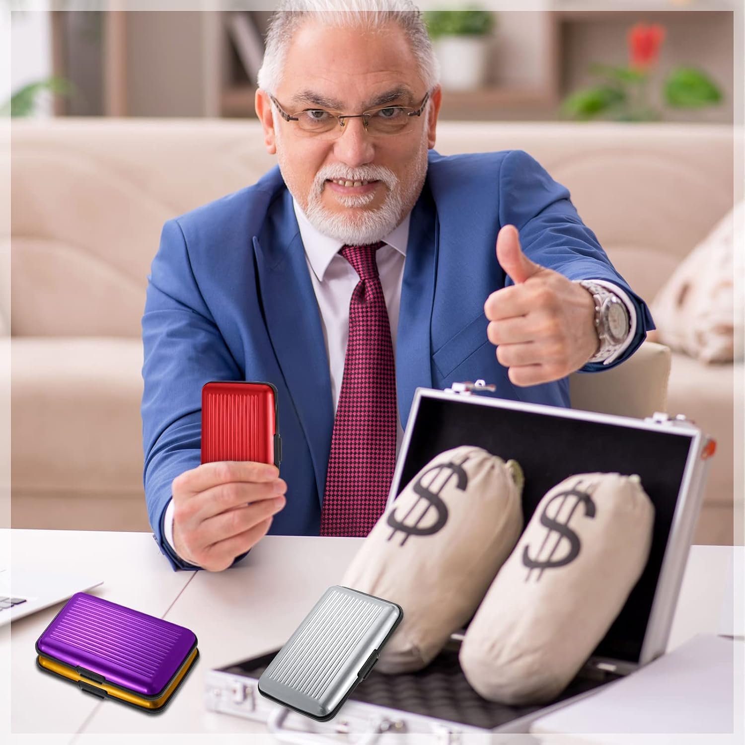 24 Pcs Aluminum Wallet Credit Cards Holder Slim Mini RFID Scanning Blocking Credit Card Protector Hard Business Credit Card Case Metal ID Organizer with 6 Slots for Women Men Storage, Assorted Colors - Image 5