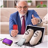 Vista 6 de Cartera de aluminio para tarjetas de crédito, 24 unidades, delgada, mini bloqueo RFID, protector de tarjetas de crédito, funda rígida para tarjetas