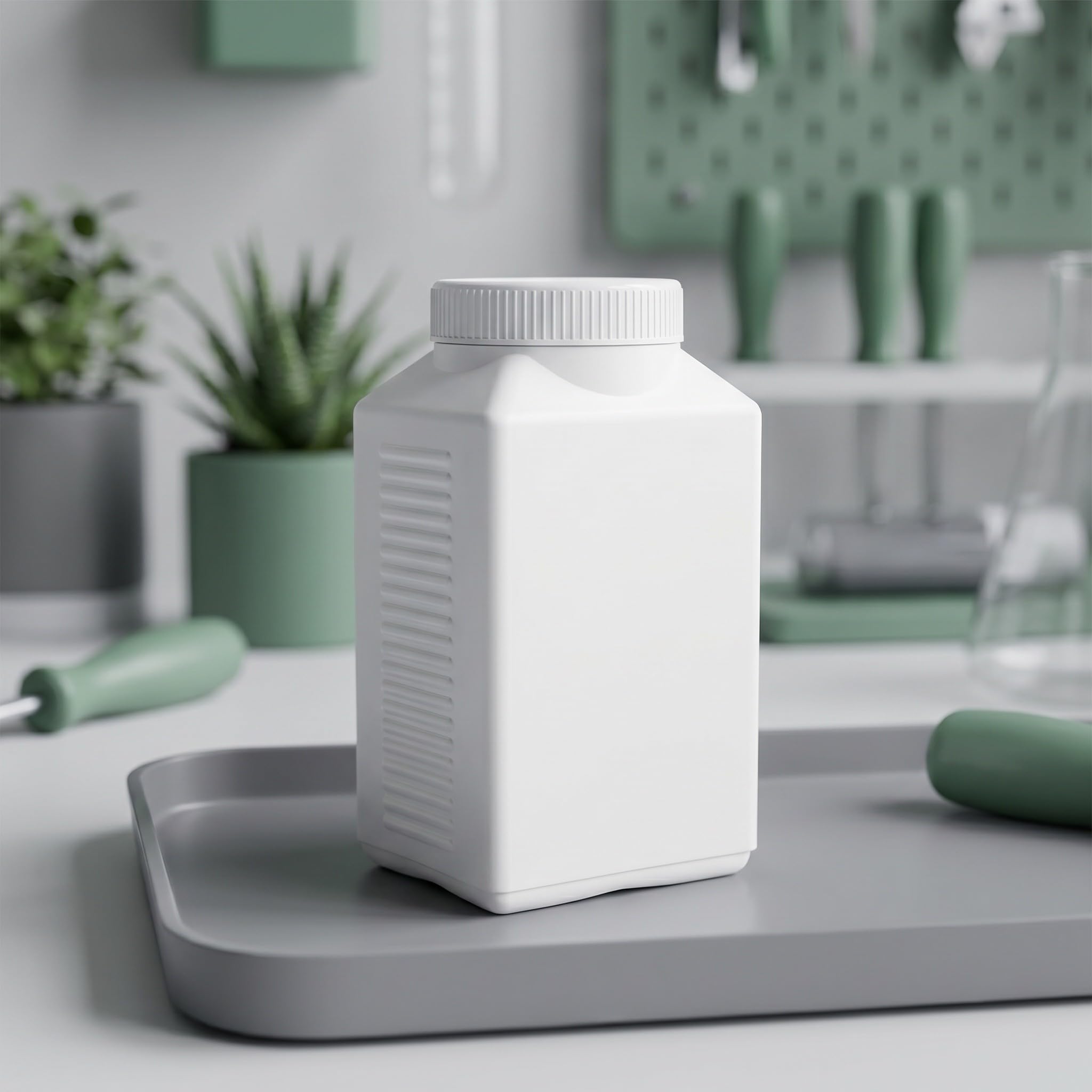Toddmomy 12 flaconi rettangolari da 1000 ml in HDPE per prodotti chimici - Contenitori per reagenti da laboratorio - Contenitori in plastica per reagenti per la dispensazione di soluzioni e campioni
