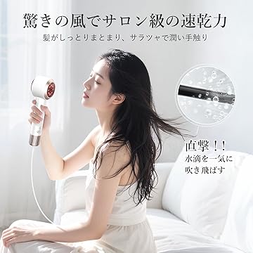 ANLAN ダブルケアドライヤー　MATE プラズマイオン ホワイト Amazon | 【美人百花掲載】【LDK雑誌でA評価】 ANLAN ダブルケア