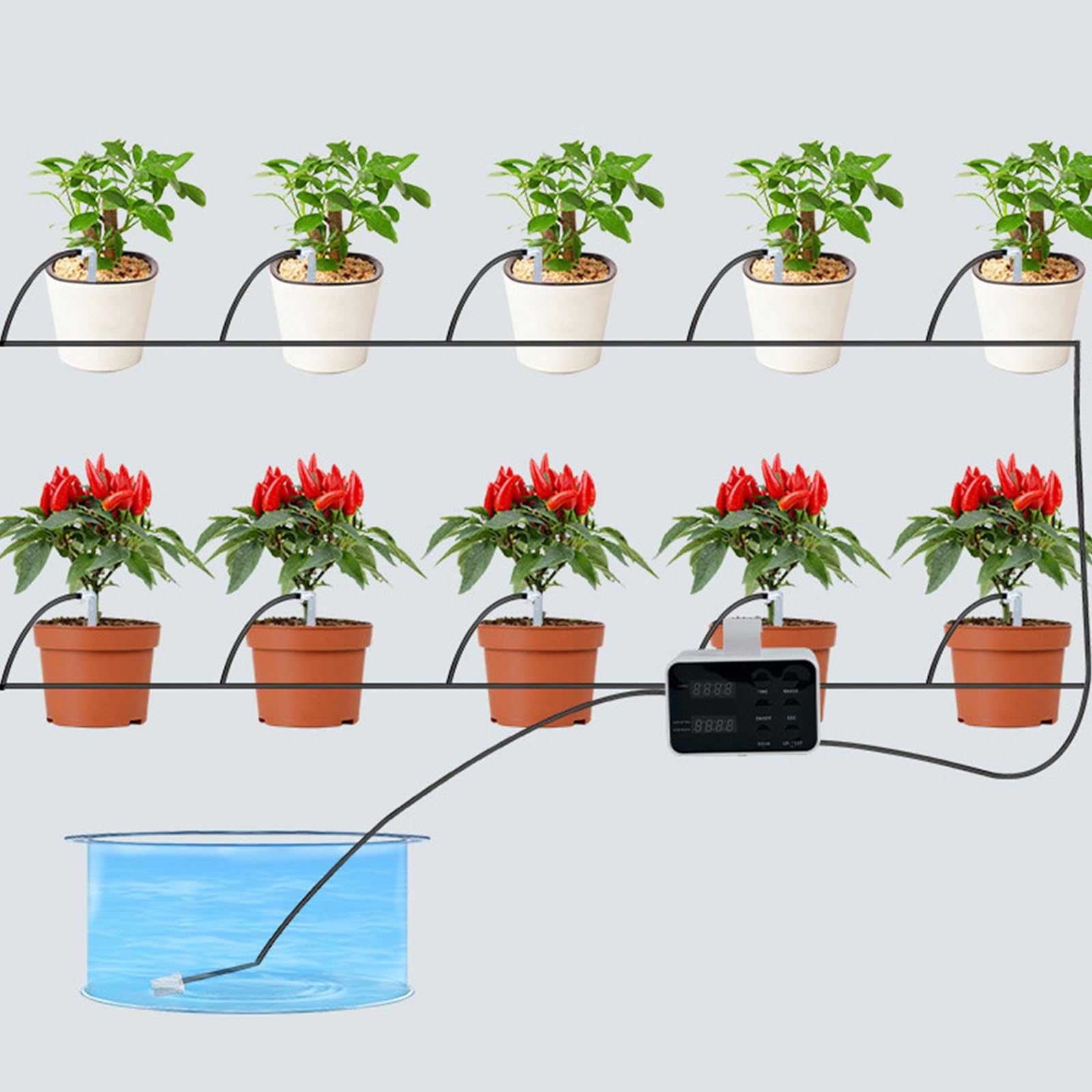 Sistemi di irrigazione automatici per piante per giardiniere occupato Struttura antisifone Facile montaggio dispositivo di irrigazione per fiori Set di irrigazione automatico