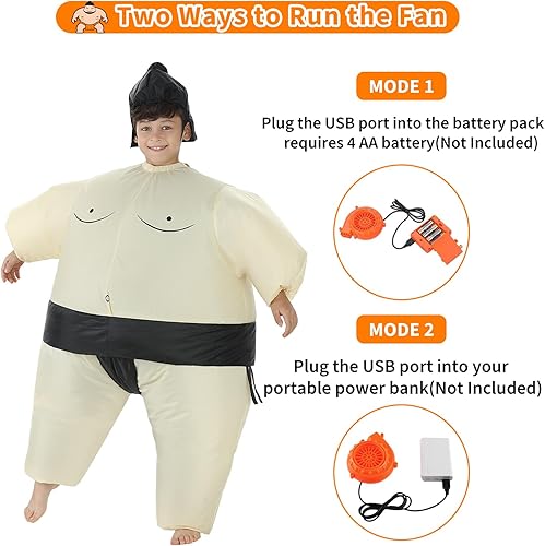 Miniatura 3 de Disfraz inflable de luchador de sumo para niños disfraz de lucha para Halloween de Toloco