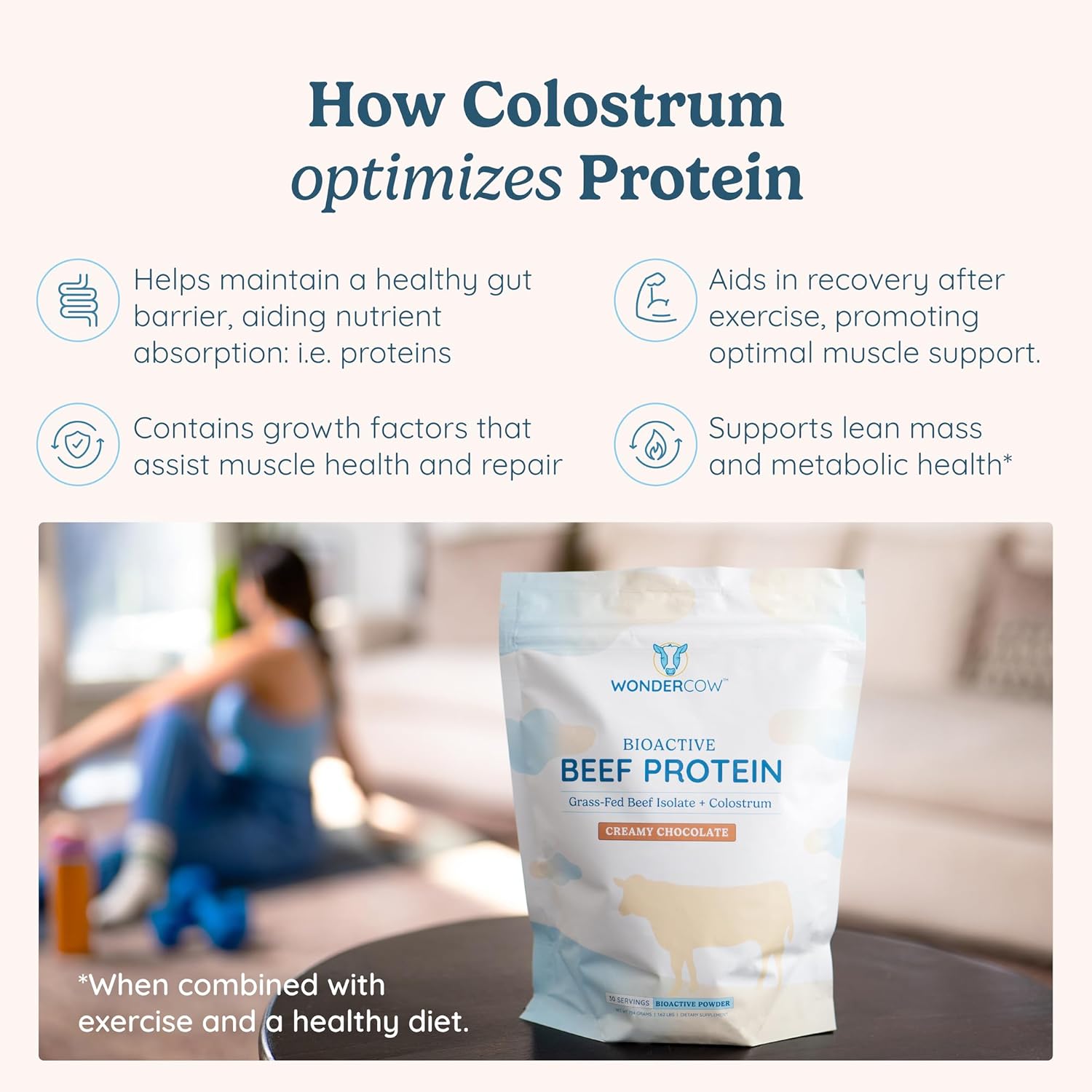 WONDERCOW Beef Protein Isolate Powder w/Bovine Colostrum Supplement | Clean, 100% Grass Fed, Carnivore, Keto Friendly | Gluten Free | Helps Build Lean Muscle | 20g of Protein, 30 Servings, Chocolate - Image 7
