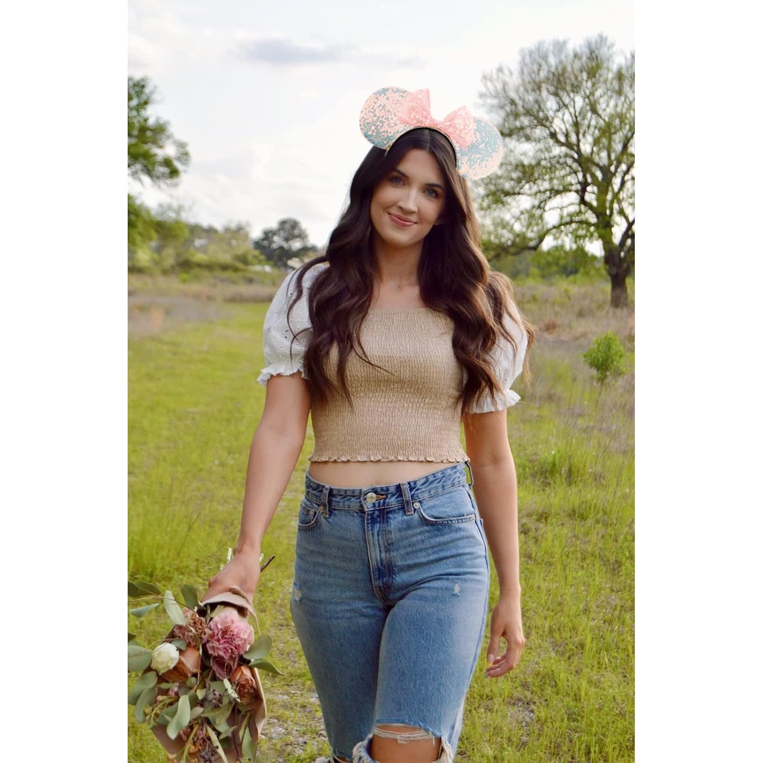 DRESHOW Mouse Ears Bow Headbands Glitter Party Decoration Cosplay Costume for Women - Image 6