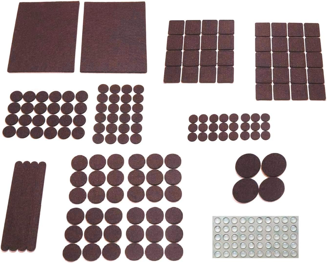 204 Furniture Pads Self Stick Furniture Felt Pads Hardwood Floor Protectors for Furniture Legs Wood Floor Protectors for Furniture Sliders Anti Scratch Pads Laminate Carpet Flooring Adhesive + Bumpers
