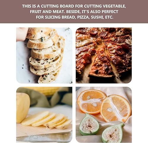 Miniatura 9 de Angoily Tabla de cortar frutas y verduras redonda 12.2x0.2 in imitación mármol lavavajillas seguro bloque de corte