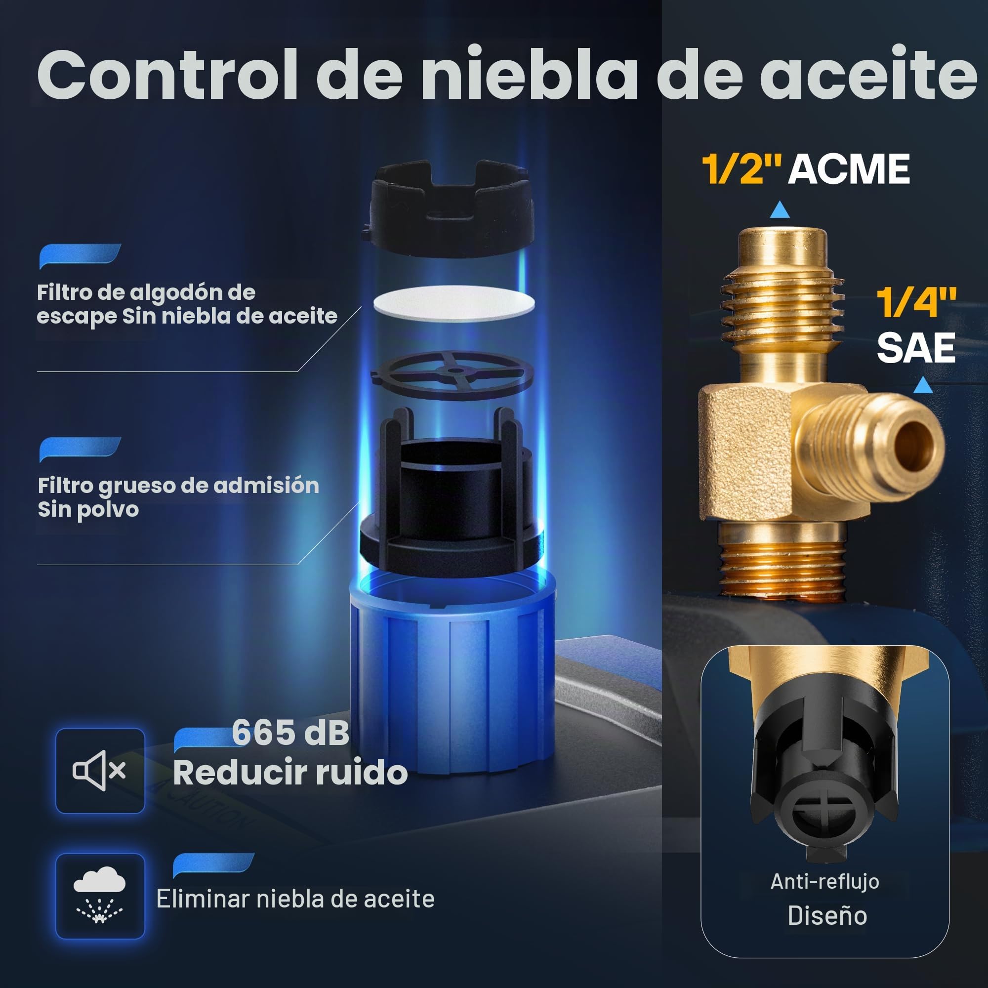 VIVOHOME Bomba de vacío HVAC de 1/3 HP 4.5 CFM 1 etapa A2L, motor sin chispas para sistemas R32 R1234yf R454B R134a R22 R410a, bomba de vacío automática de CA para mantenimiento de refrigeración de