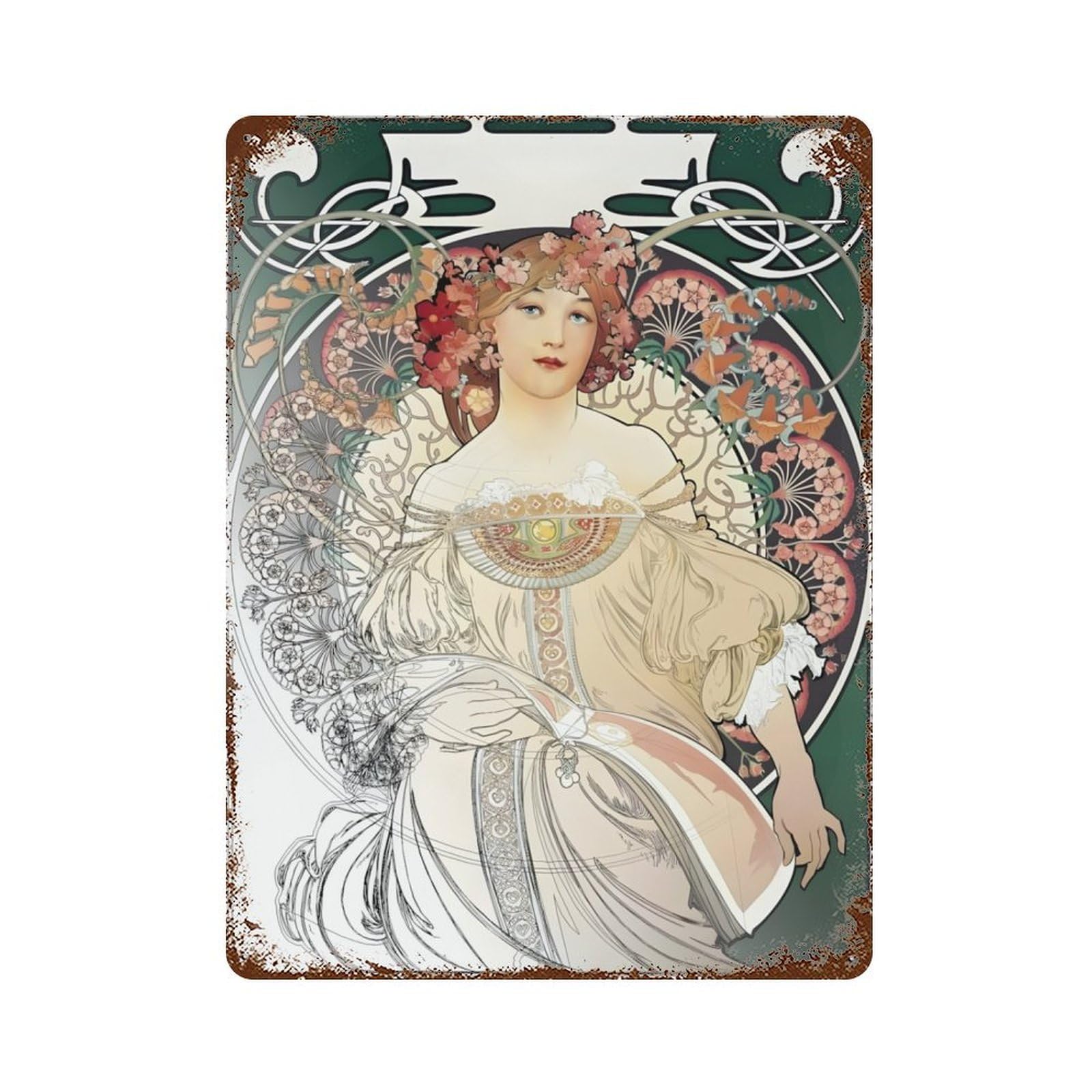 xiaoxiaoshen Alphonse Mucha (18) Wall Decor Art Metal Tin Poster Modern Home Decor Art Home Bar Shop Decorations Vintage Sign 40x30cm