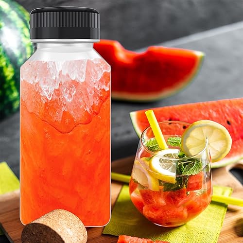 Miniatura 5 de 8 botellas de jugo de 4 onzas, botellas de plástico con chupito de jengibre, a prueba de fugas, recipientes para bebidas para jugo, batido, leche,