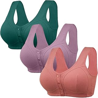 Paquete de 2/3/4 unidades Deyllo Sujetador push up con aros Sexy Lencería para Mujer Elegante Lencería Sin Acolchado Decorativo Espalda Sujetador Sujetador Cierre Delantero Tallas Grandes
