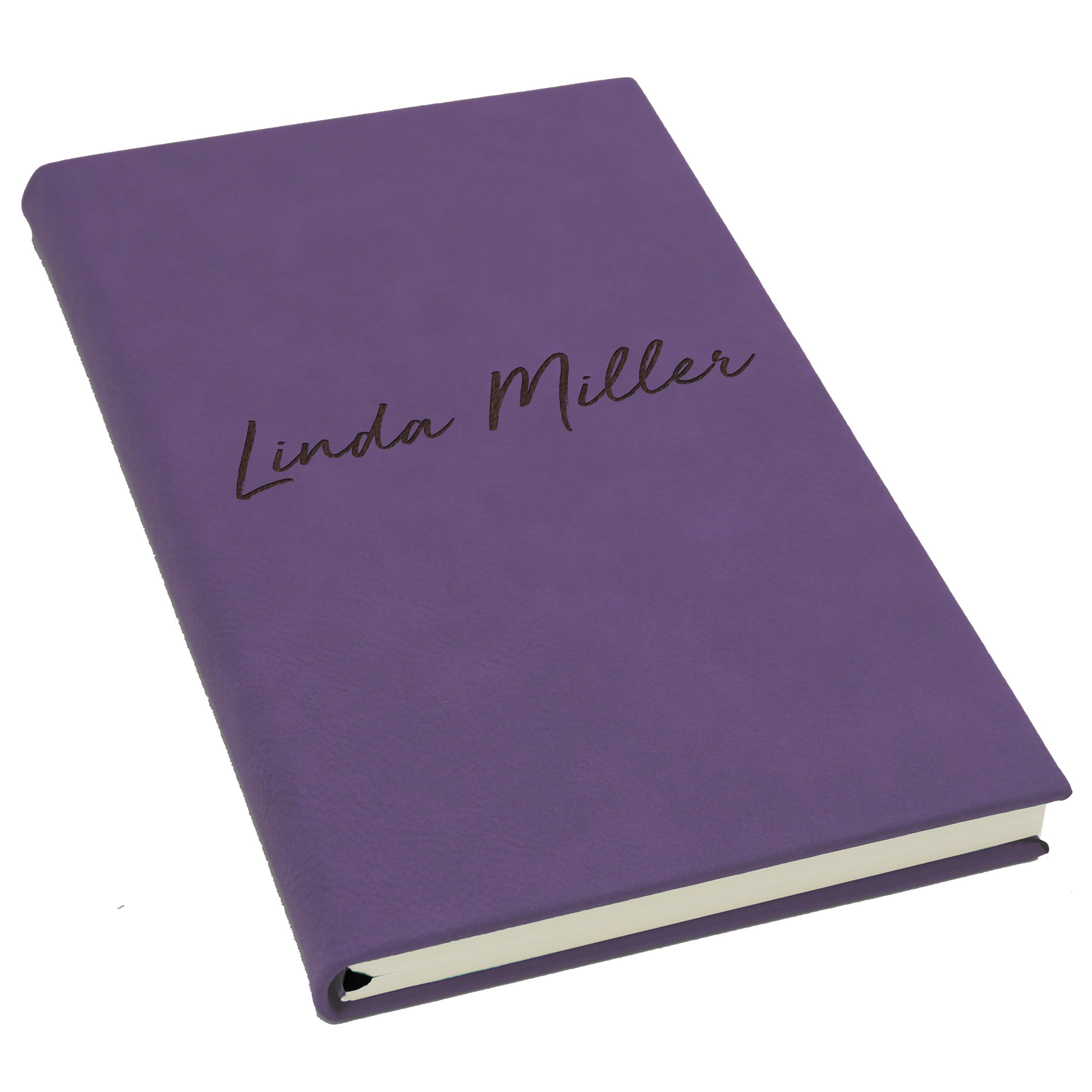 The Wedding Party Store Personalized Journal Notebook - Custom Engraved Travel Writers Gift for Women Men Kids Teachers Students (Purple)
