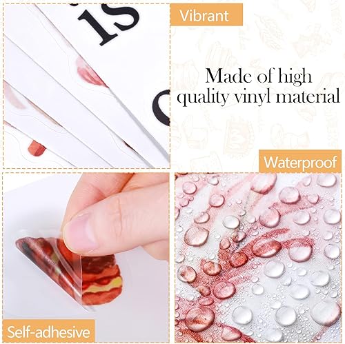 Miniatura 3 de Chinco Calcomanías de pared para chefs, calcomanías de pared para cocinar, pastel de vino para cocina, restaurante, comedor, decoración del hogar, 6