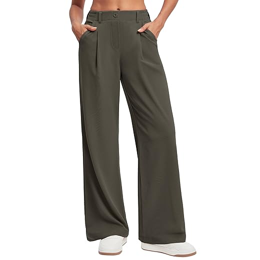 Ewedoos Wide Leg Pants Woman Stretchy Work Dress Pants Women Trendy 2026 Business Casual Outfits Comfort Fit Slacks Trousers