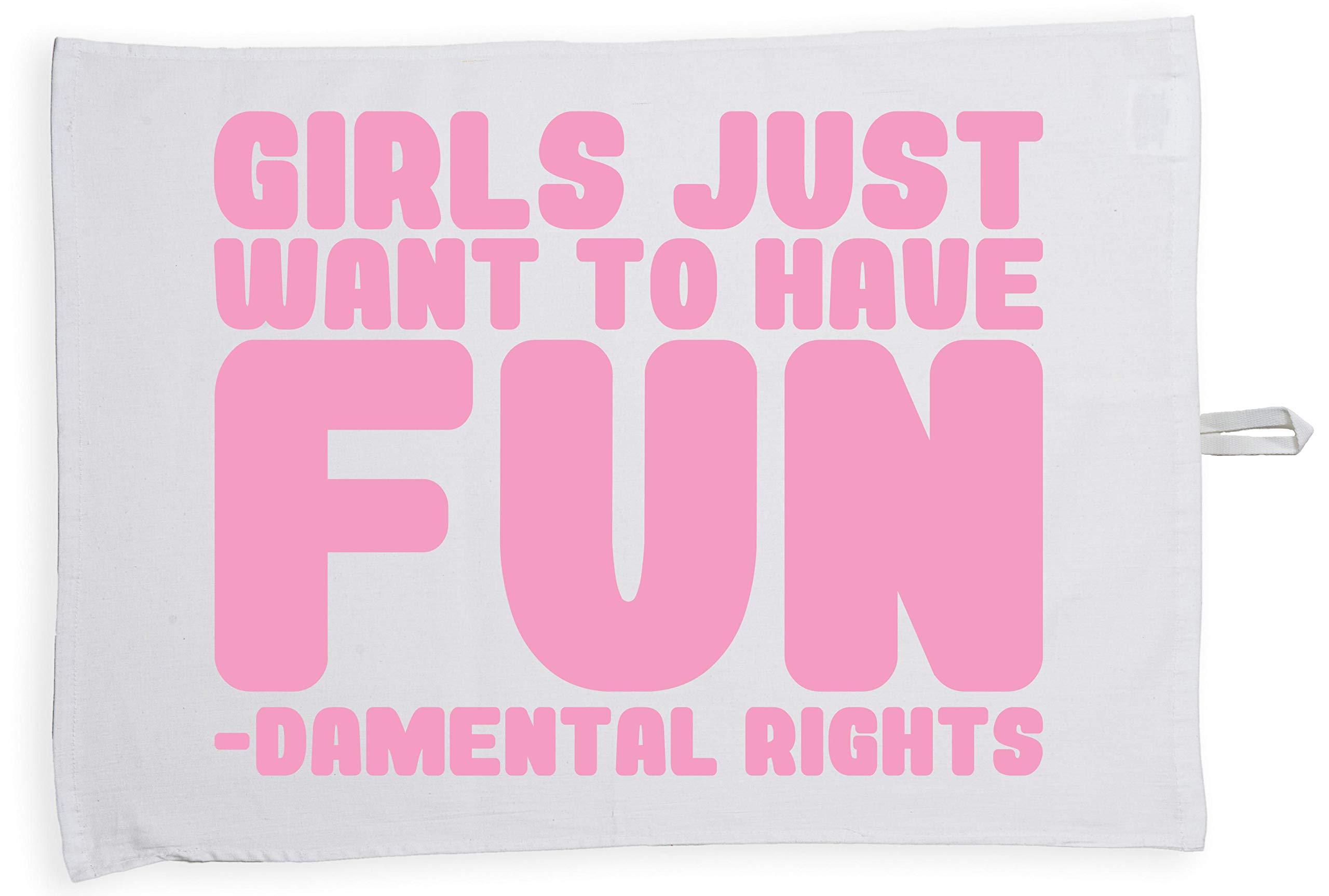 Hippowarehouse Just Want to Have Fun-damental Rights Tea Towel Eco Printed Dish Cloth Kitchen accessory 50cmx70cm 100% Cotton