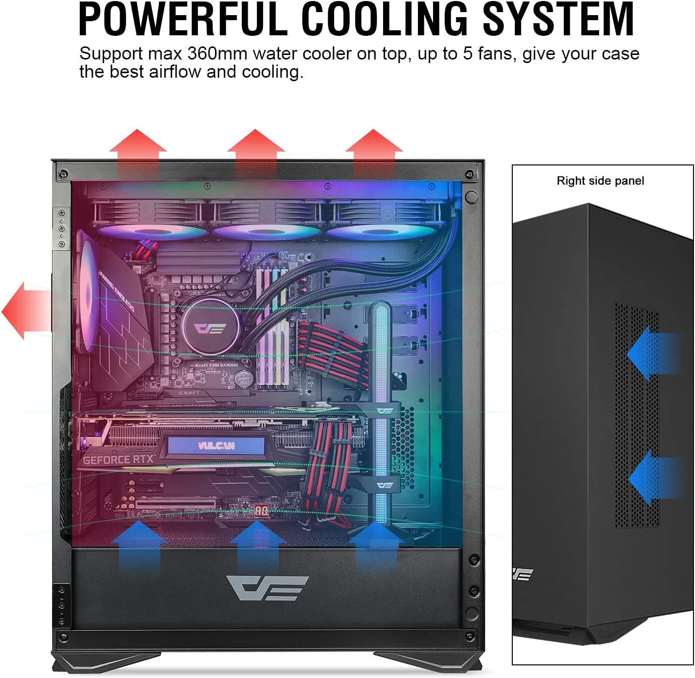 80% Off Discount darkFlash DLX22 NEO Mid Tower Computer Case, E-ATX/ATX/Micro-ATX/Mini ITX Airflow PC Gaming Case, Hinged Tempered Glass Side Panel, USB Type-C Port, Cable Management System