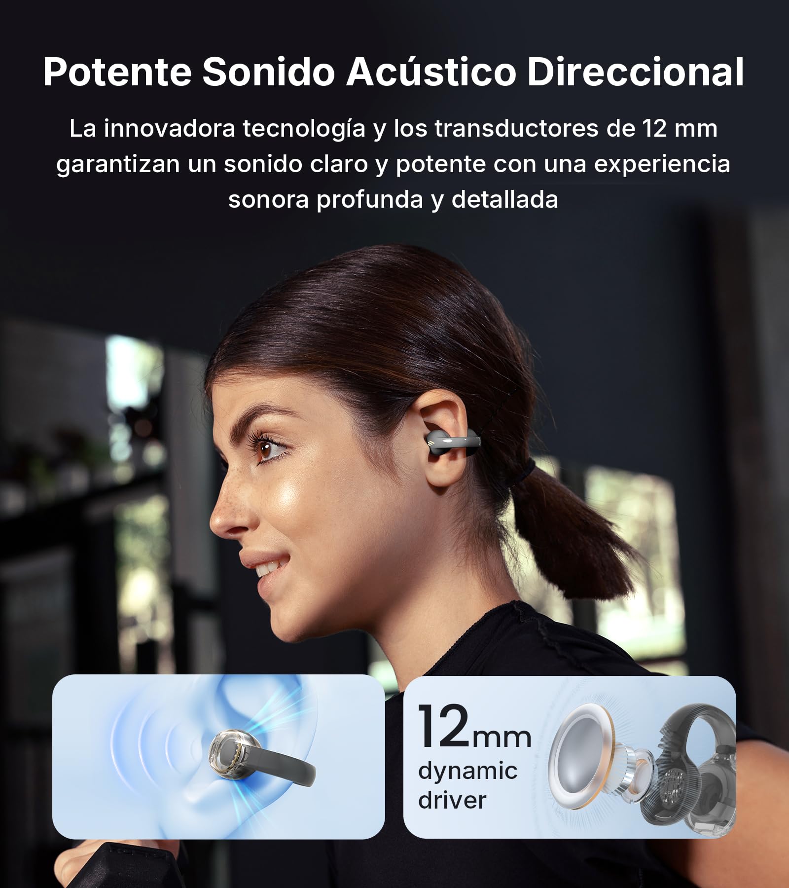 Edifier R1 Auriculares Open-Ear True Wireless con Clip y Bluetooth 5.4,Gris