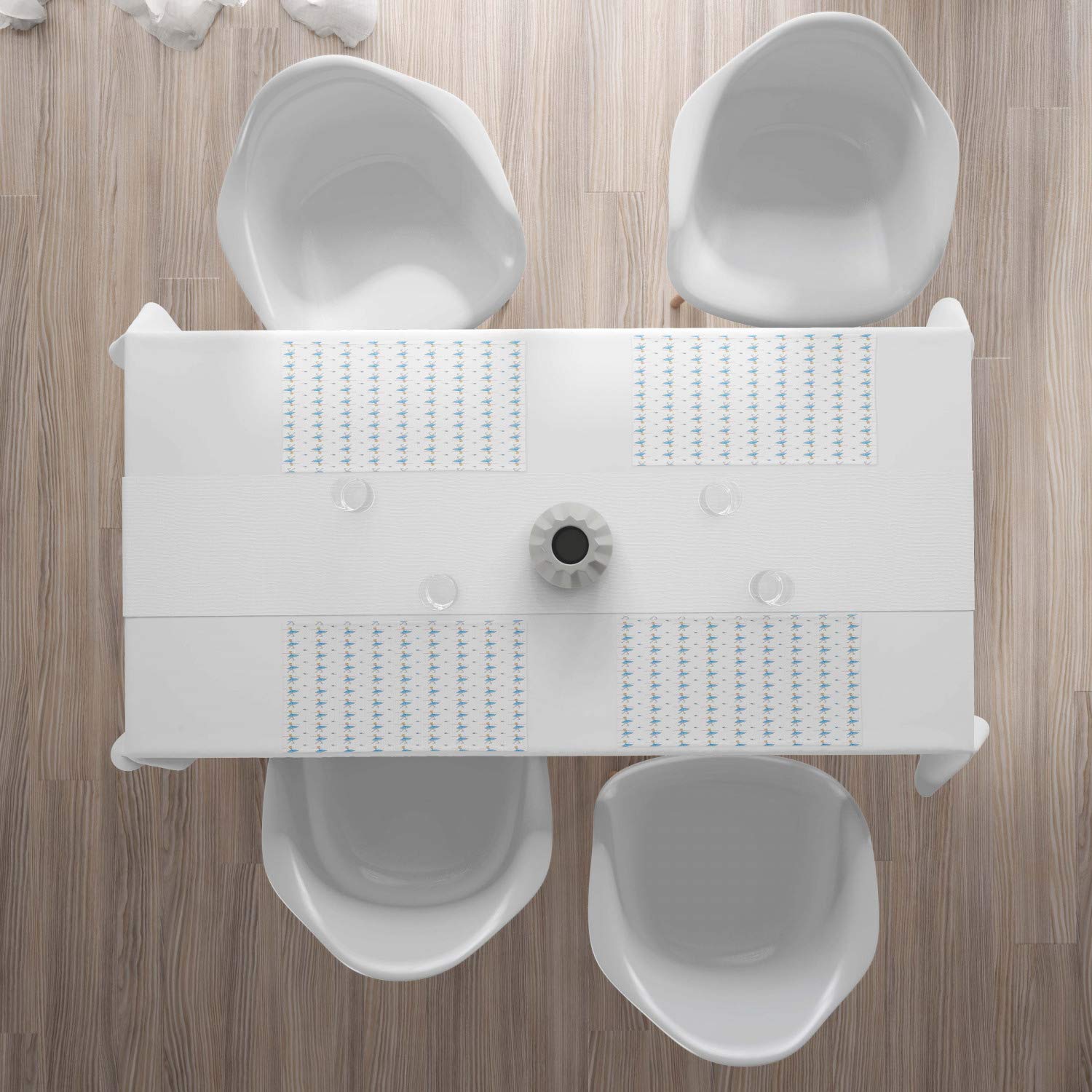 ABAKUHAUS Balletto Tovaglietta Americana Set di 4, Ballerini con Le Stelle Paesaggio Urbano, Tovagliette in Tessuto Lavabile per Tavolo da Pranzo Cena, Arancione Vermilion Nero
