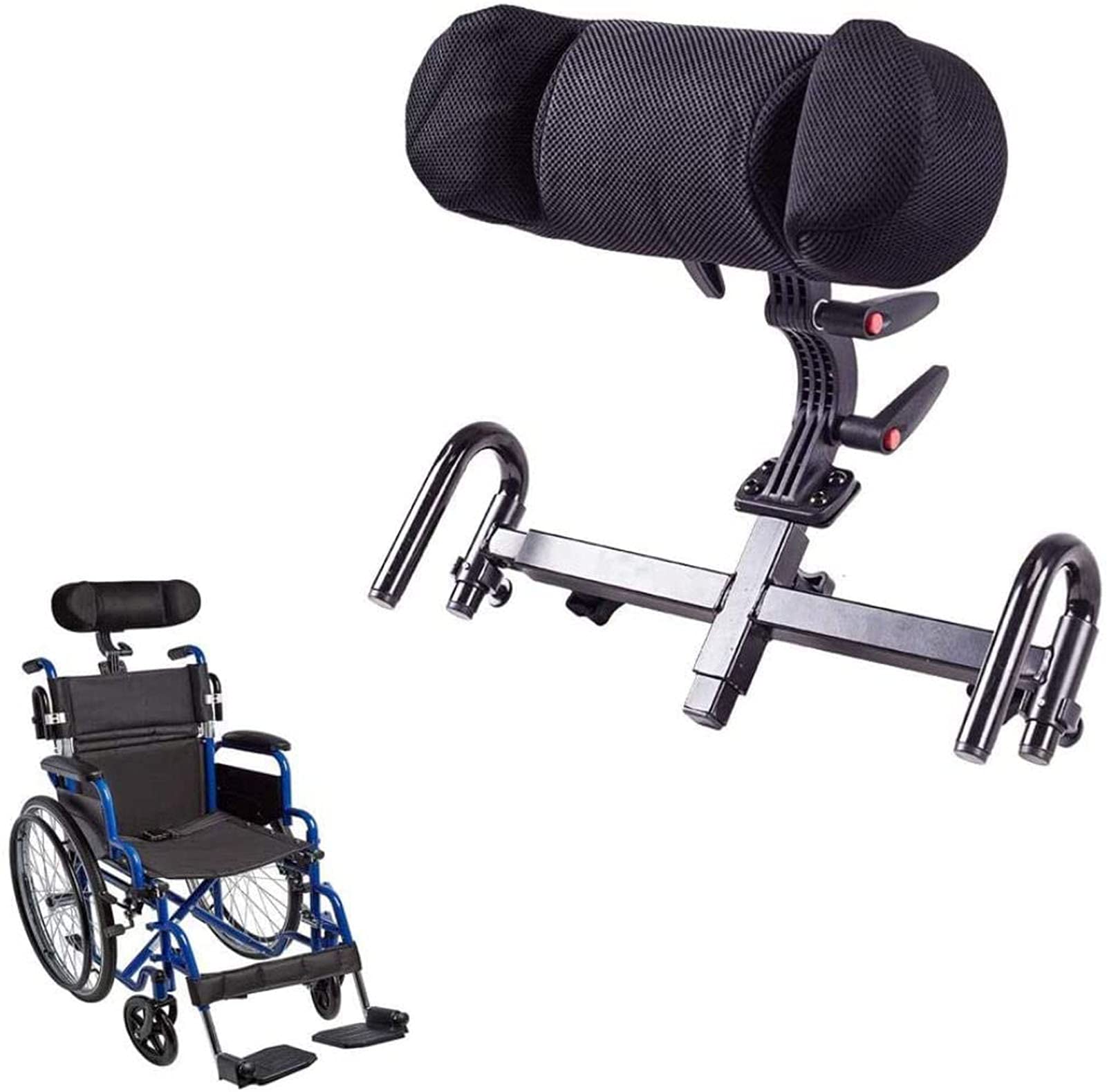 FBJAMZ Universal Wheelchair Headrest,Adjustable Neck Pillow,Neck Support Headrest Cushion For Wheelchairs Handle Diameters 2.5cm