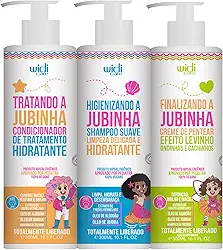 Kit Widi Care Infantil Jubinha Shampoo, Condicionador, Creme de Pentear Levinho