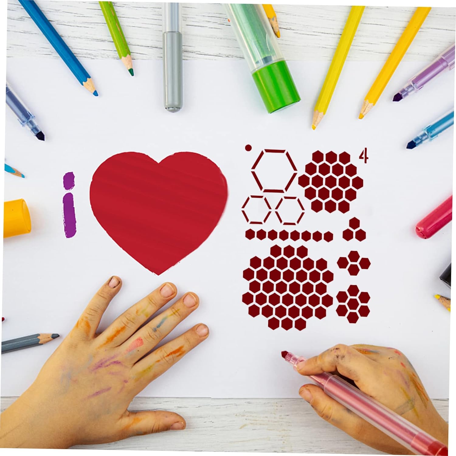 24pcs Journal Painting Stencils for DIY Scrapbooking and Drawing Safe Non Sharp Edges Templates for Diary Decoration Art Projects