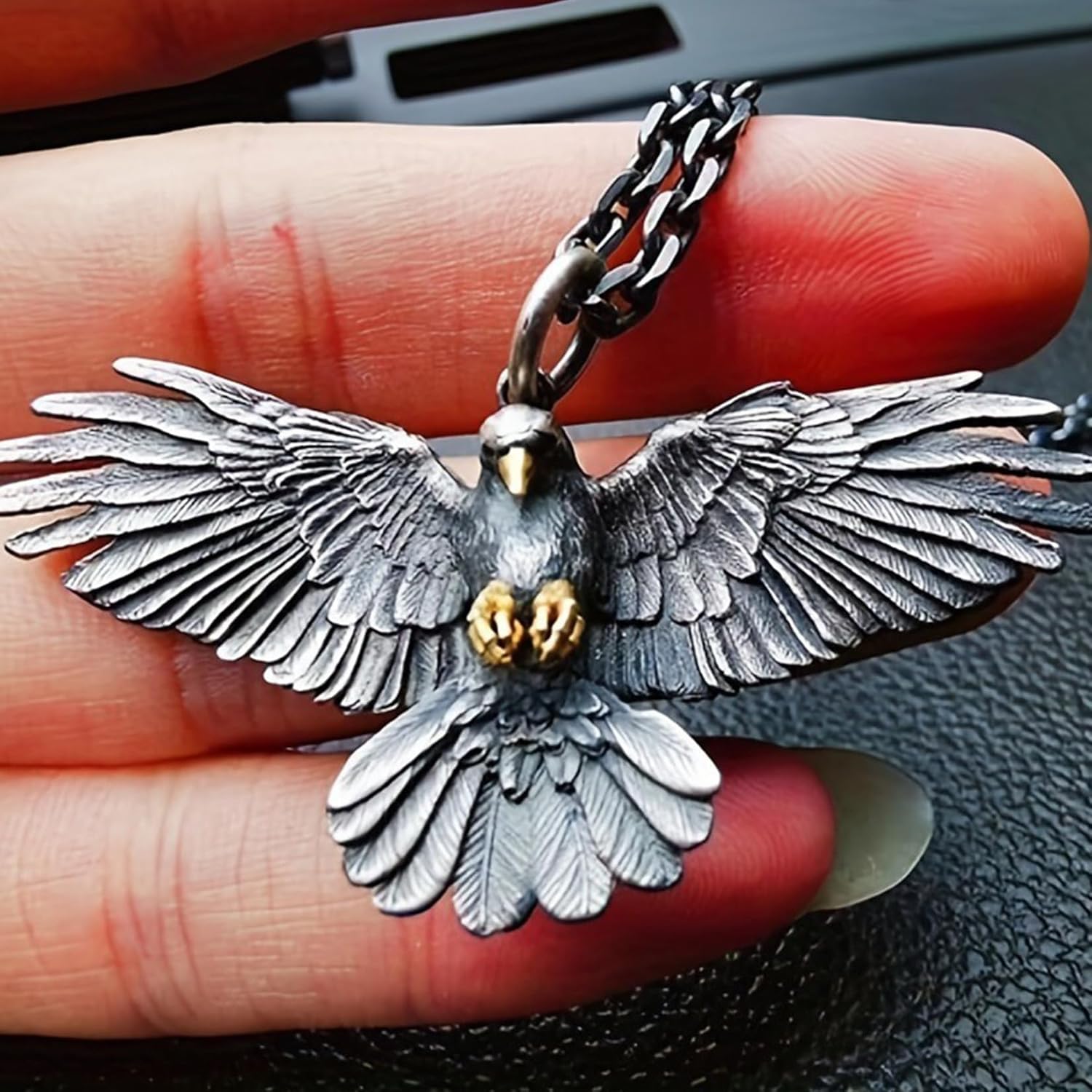 HETICA Eagle Necklace for Women Men, Retro Black Eagle Animal Pendant Necklace Fashion Jewelry Gifts for Men Women - Image 2
