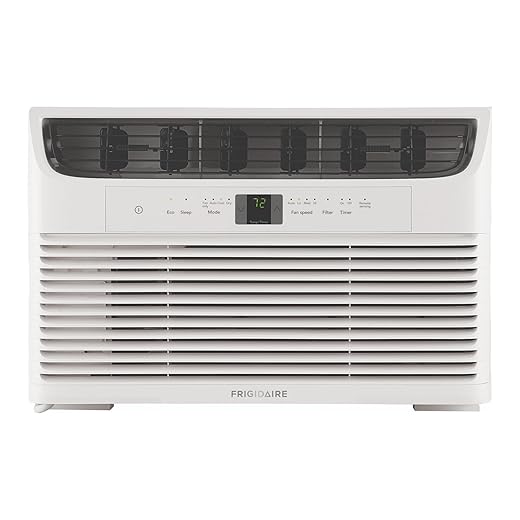 Frigidaire 8,000 BTU Window Air Conditioner with Remote Control, Cools Up to 350 Sq. Ft., Quiet Operation, Eco Mode, 3 Fan Speeds, Auto Restart, White