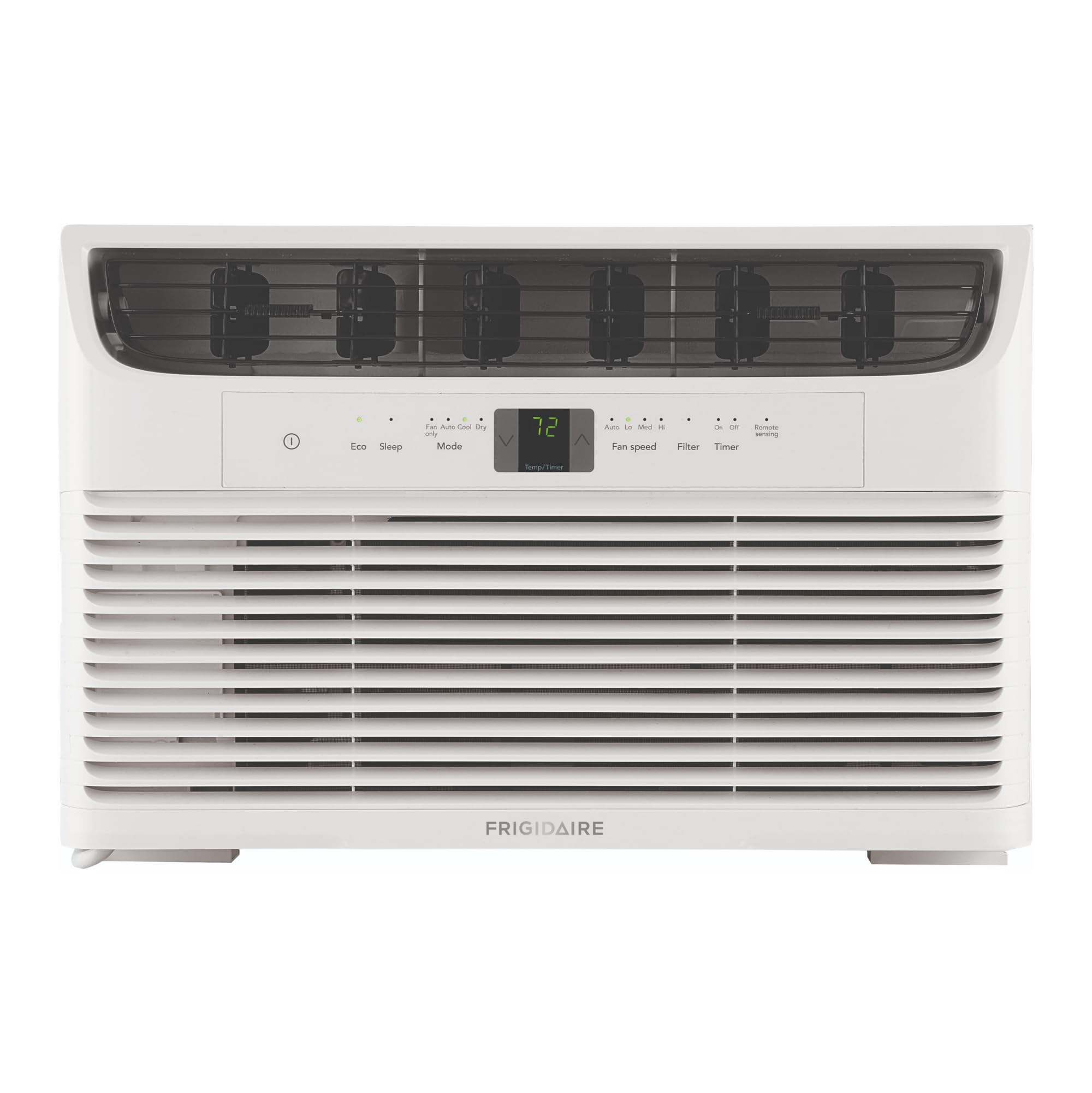 frigidaire 8,000 btu window air conditioner with remote control, cools up to 350 sq. ft., quiet operation, eco mode, 3 fan speeds, auto restart, white