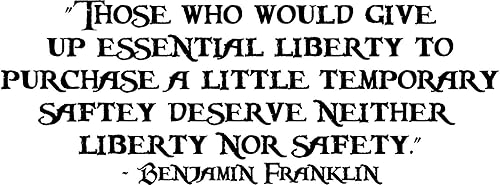 Benjamin Franklin Saying About Liberty and Safety, for Wall Decor