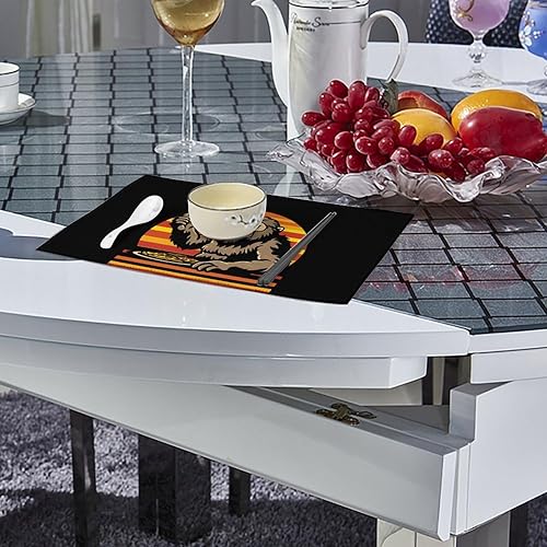 Miniatura 4 de Sasquatch and Pizza! Juego de 6 manteles individuales resistentes y lavables para decoración de mesa de cena y fiesta